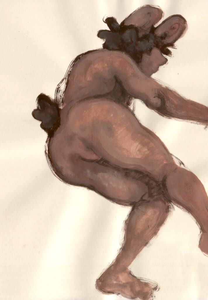 Laying bunny - print
